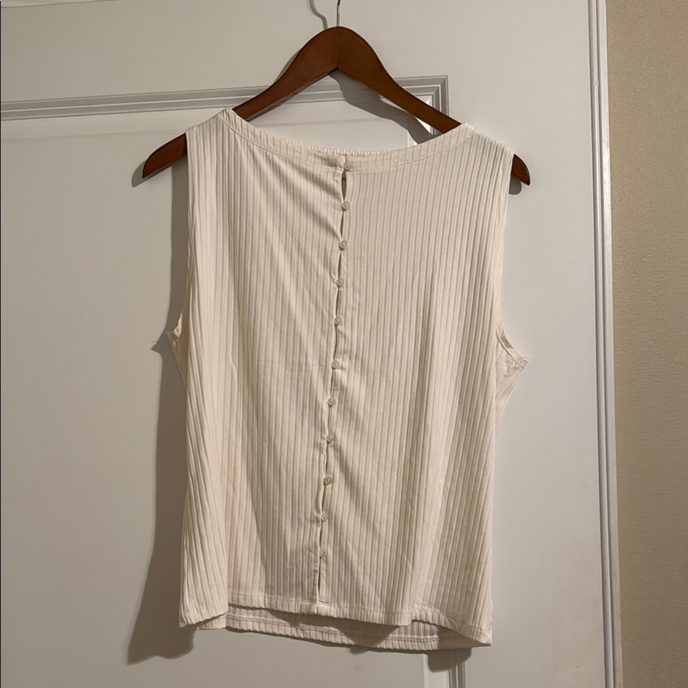 Abercrombie & Fitch Cream Button Tank Top